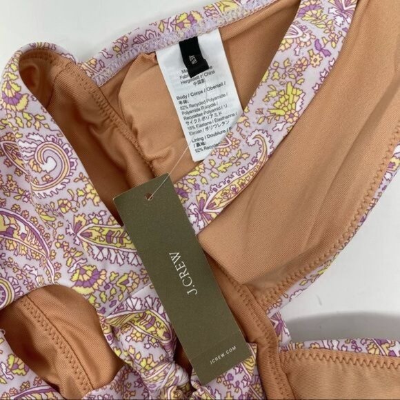 J. Crew Eco Plunge V Neck One Piece Swimsuit in Beach Paisley NWT - Picture 6 of 6